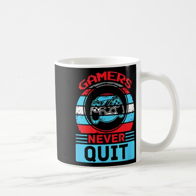Gamers Never Quit Funny Gaming Quotes Gift For Rpg Kaffemugg (Höger)