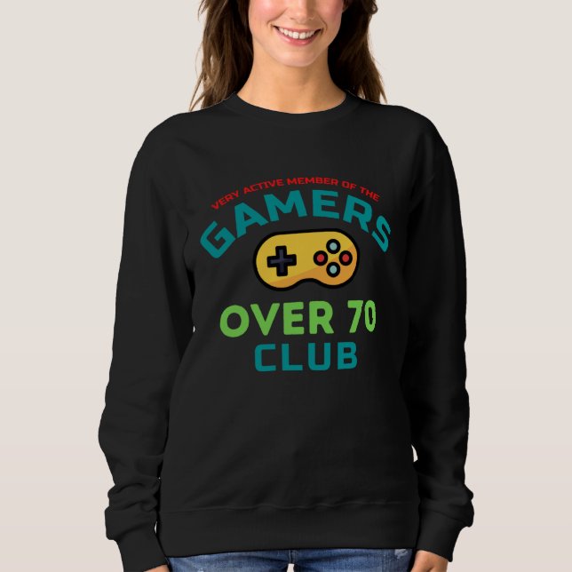 Gamers Over Seventy 70 Old Video Gamer Club T Shirt (Framsida)