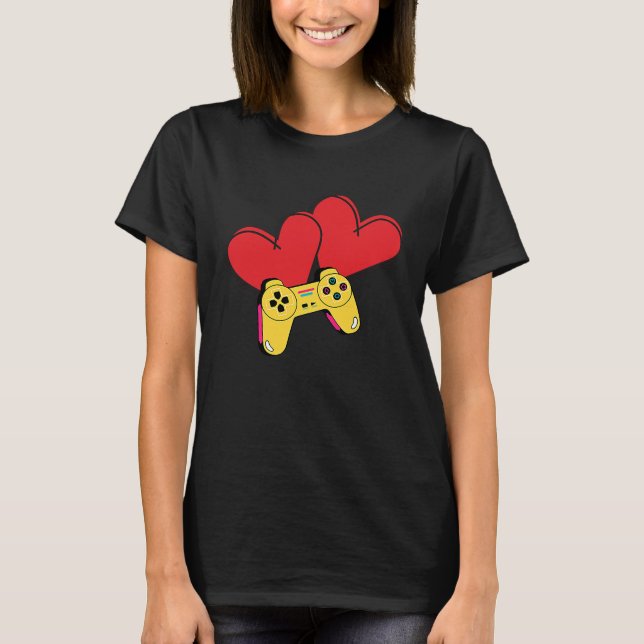 Gamers Valentine  Valentine's Day for Gamers T Shirt (Framsida)