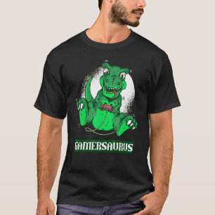Gamersaurus Gamer Gaming Dinosaur Pun Dinosaurs T Shirt