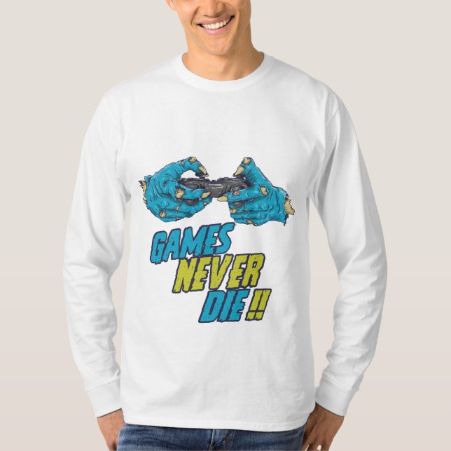 Games Die Zombies Halloween T Shirt (Framsida)