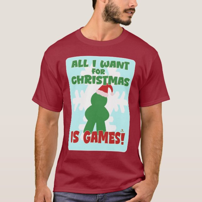 Games For Christmas Fun Holiday Slogan Art T Shirt (Framsida)