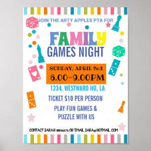 GAMES NIGHT-temathändelse Poster