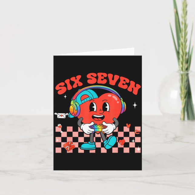 Games Valentine 67 Six Seven Funny Gamer Heart Cut Kort (Framsida)