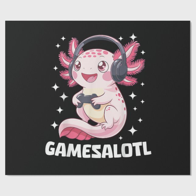 Gamesalotl Axolotl Gaming  Presentpapper (Platt)