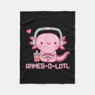 Gamesolotl Axolotl Dataspel Kawaii Anime Spelare Fleecefilt