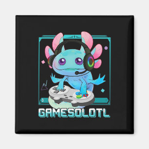 Gamesolotl Axolotl Dataspelare Kawaii Pastell Goth Magnet