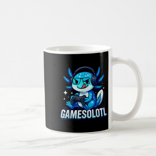 Gamesolotl Axolotl Fish Gamer Gaming Anime Video G Kaffemugg (Höger)