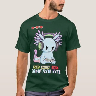 Gamesolotl Axolotl Fish Spela videospel Lizar T Shirt