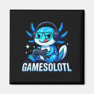 Gamesolotl Axolotl Fisk Spelare Spelande Anime Vid Magnet