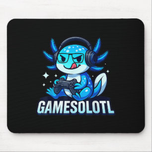 Gamesolotl Axolotl Fisk Spelare Spelande Anime Vid Musmatta