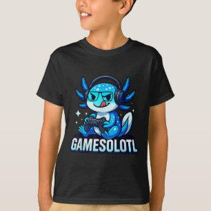 Gamesolotl Axolotl Fisk Spelare Spelande Anime Vid T Shirt