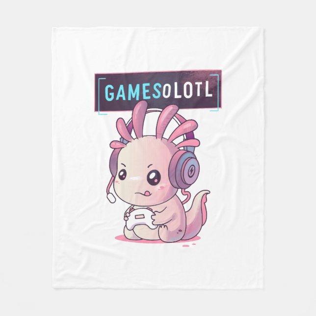 Gamesolotl - Axolotl Gamer Fleecefilt (Framsidan)