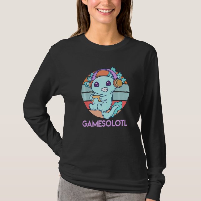 Gamesolotl Axolotl Gamer T Shirt (Framsida)