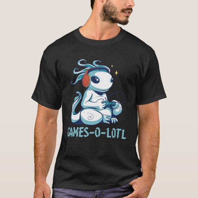 Gamesolotl Axolotl  Gamer T Shirt (Framsida)