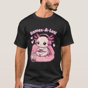 Gamesolotl Axolotl Rosa Video Games Cute Kawaii Ax T Shirt