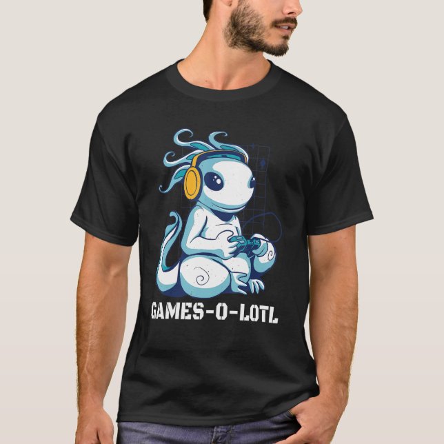 Gamesolotl Axolotl spelar konsolvideospel Gam T Shirt (Framsida)