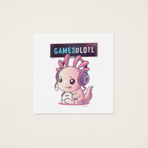 Gamesolotl - Axolotl Spelare Fyrkantigt Visitkort