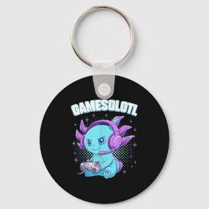 Gamesolotl Axolotl TV-spelare Kawaii Anime-present Nyckelring