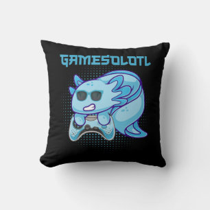 Gamesolotl Axolotl Video Gamer Kawaii Anime Kids B Kudde