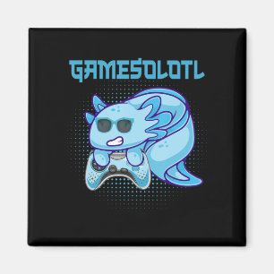 Gamesolotl Axolotl Video Gamer Kawaii Anime Kids B Magnet