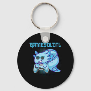 Gamesolotl Axolotl Video Gamer Kawaii Anime Kids B Nyckelring