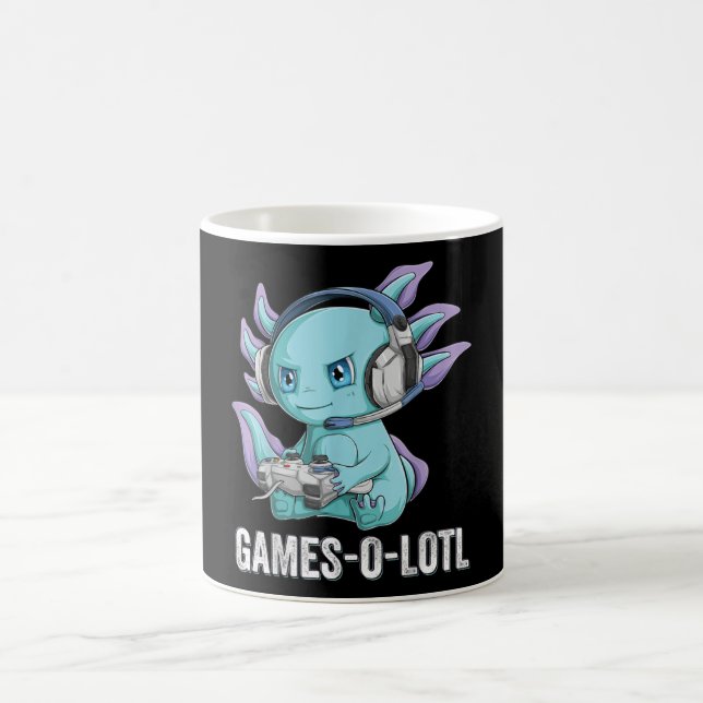 Gamesolotl Axolotl Video Gamer Kawaii Anime-pojkar Kaffemugg (Center)