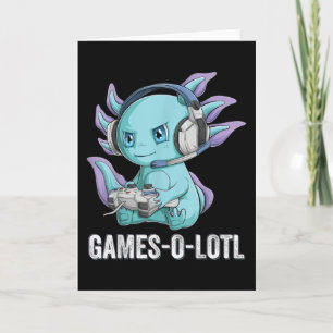 Gamesolotl Axolotl Video Gamer Kawaii Anime-pojkar Kort