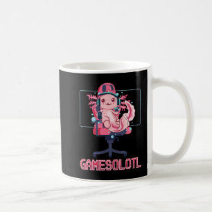 Gamesolotl Axolotl Video Gamer Kawaii Anime-spel Kaffemugg