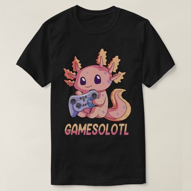 Gamesolotl Axolotl Video Gamer Kawaii Pastel Goth T Shirt (Design framsida)