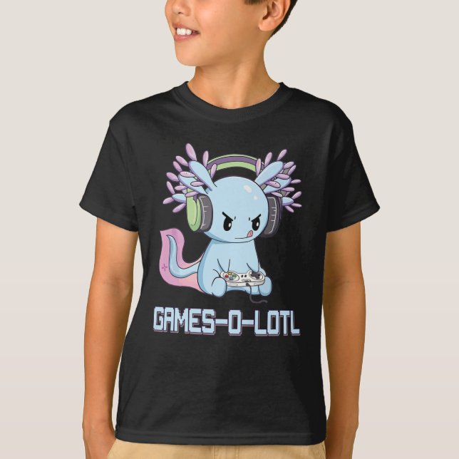 Gamesolotl Axolotl Video Gamer Kawaii Pastel Goth T Shirt (Framsida)