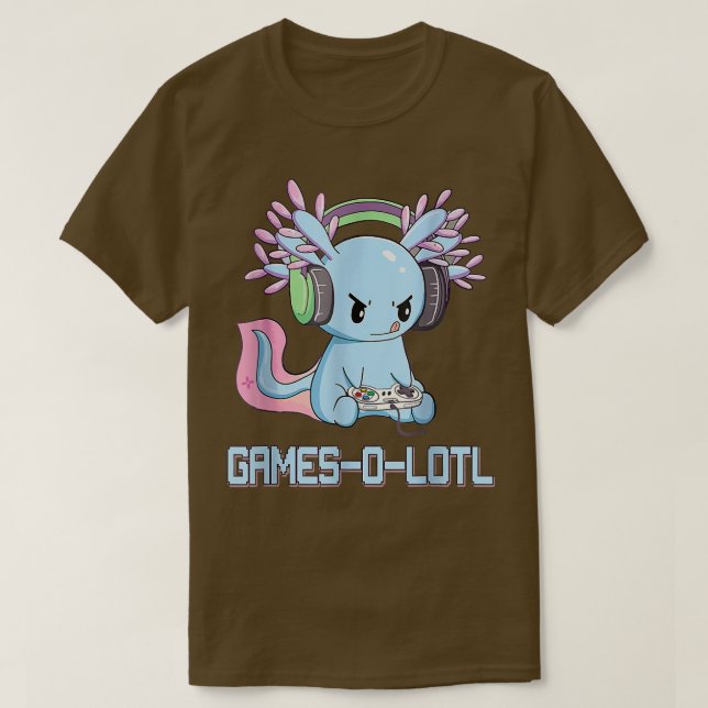 Gamesolotl Axolotl Video Gamer Kawaii Pastel Goth T Shirt (Design framsida)