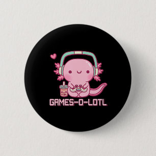 Gamesolotl Axolotl Video Games Kawaii Anime Gamer Knapp