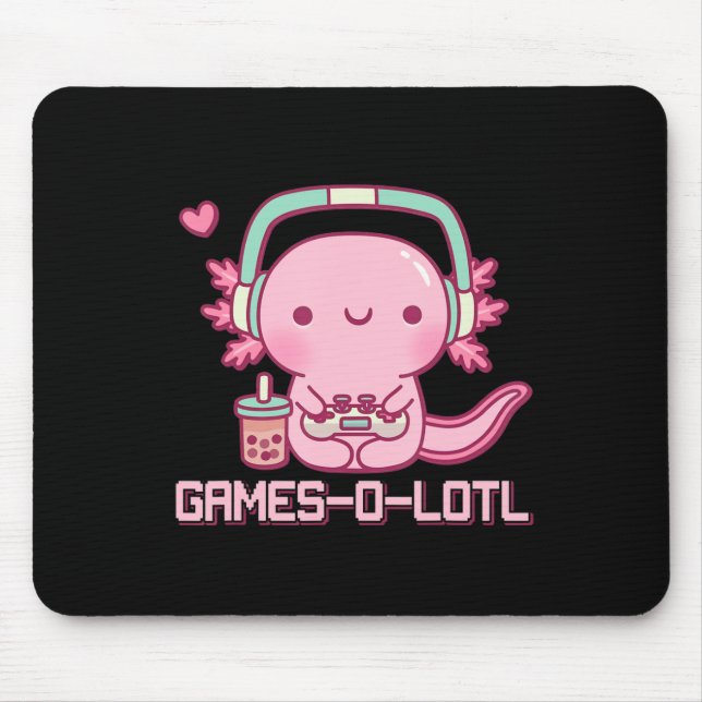 Gamesolotl Axolotl Video Games Kawaii Anime Gamer Musmatta (Framsidan)