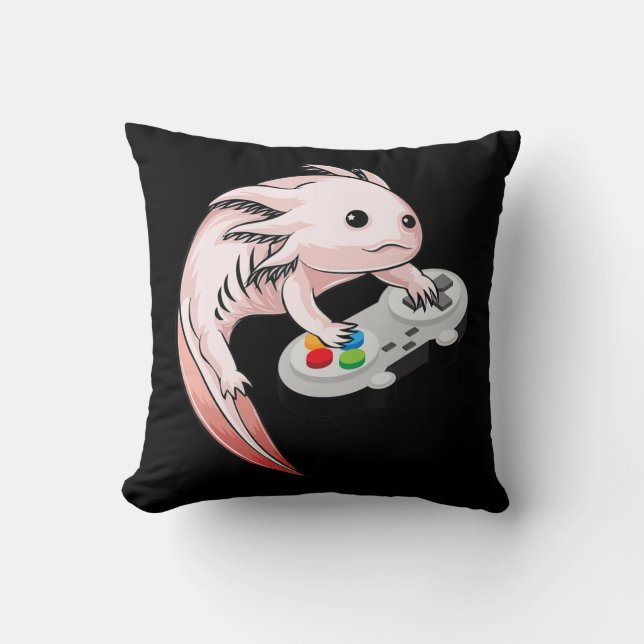 Gamesolotl Axolotl Video Games Kawaii Anime-spel Kudde (Framsida)