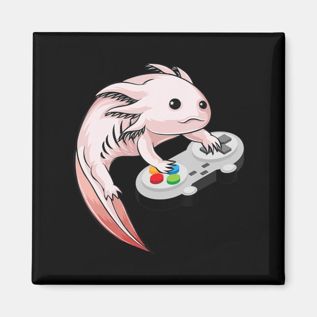 Gamesolotl Axolotl Video Games Kawaii Anime-spel Magnet (Framsidan)