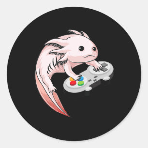 Gamesolotl Axolotl Video Games Kawaii Anime-spel Runt Klistermärke