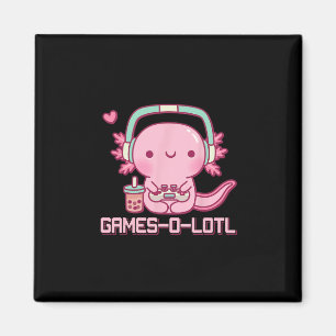 Gamesolotl Axolotl Videospel Kawaii Anime Spelare Magnet