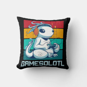 Gamesolotl Cute Axolotl Video Gamer Kawaii Anime B Kudde