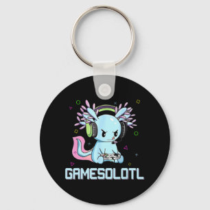 Gamesolotl Cute Axolotl Video Gamer Kawaii Anime B Nyckelring
