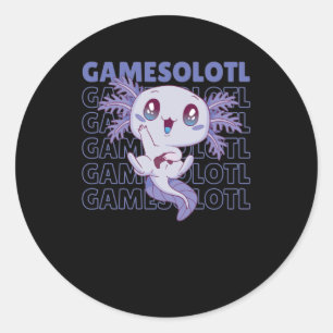 Gamesolotl Funny Axolotl Ord Game for Gamers Runt Klistermärke