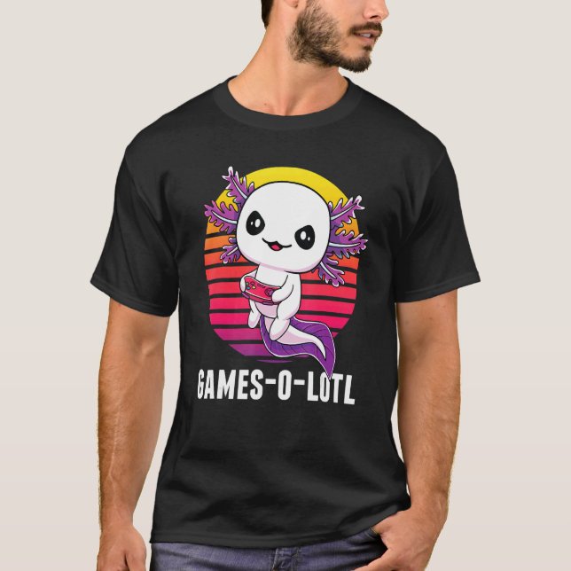 Gamesolotl Gamer Axolotl Video Games Salamander T Shirt (Framsida)