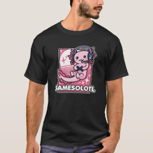 Gamesolotl Kawaii Axolotl Video Gamer 80-talet - C T Shirt