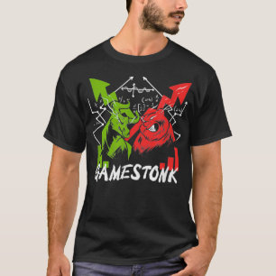 Gamestonk YOLO Wall street Kort Squeeze Lagrar T Shirt