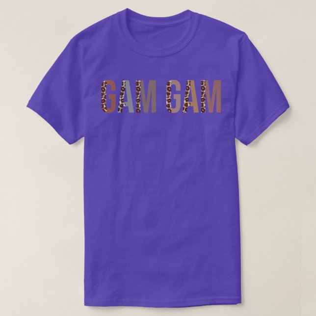 GamGam Leopard Skriv ut Mamma Cute Mors dag Funny  T Shirt (Design framsida)