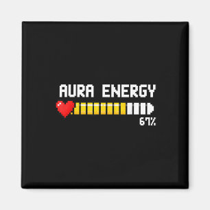 Gaming 67 Aura Energi 67 Procent Meme Gamer Retro Magnet