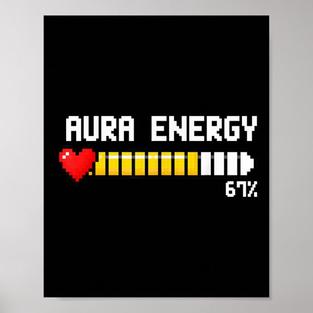 Gaming 67 Aura Energi 67 Procent Meme Gamer Retro  Poster (Framsidan)