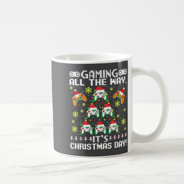 Gaming All The Way Its Christmas Day Video Gamer C Kaffemugg (Höger)