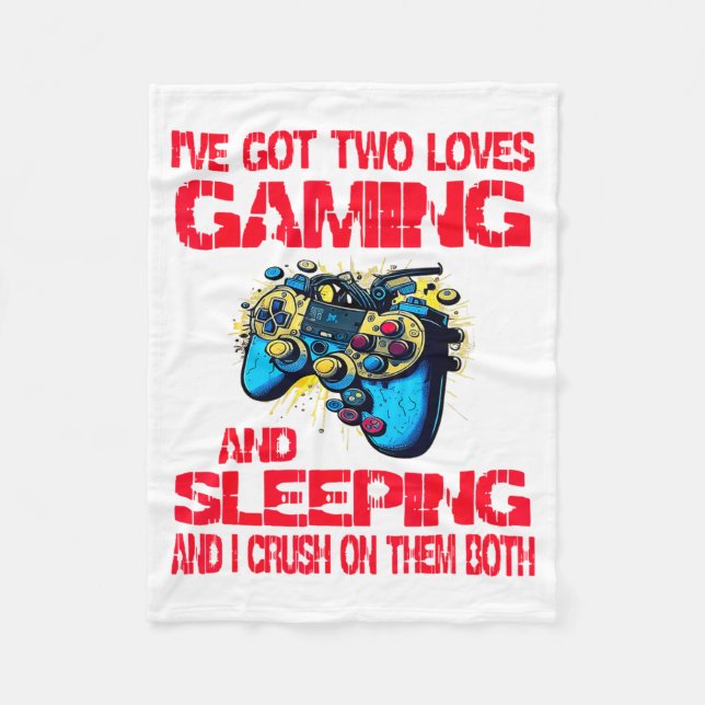 Gaming And Sleeng Gamer Valentines Day Boys Kids  Fleecefilt (Framsidan)
