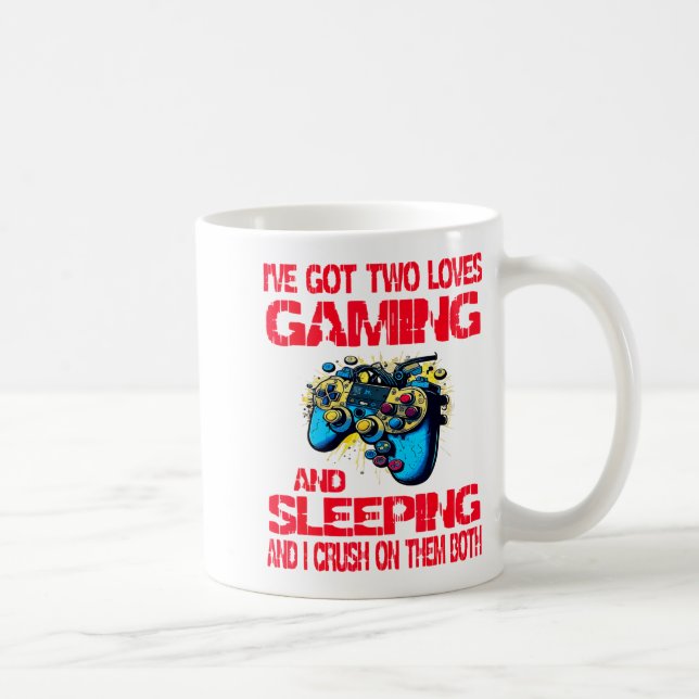 Gaming And Sleeng Gamer Valentines Day Boys Kids  Kaffemugg (Höger)